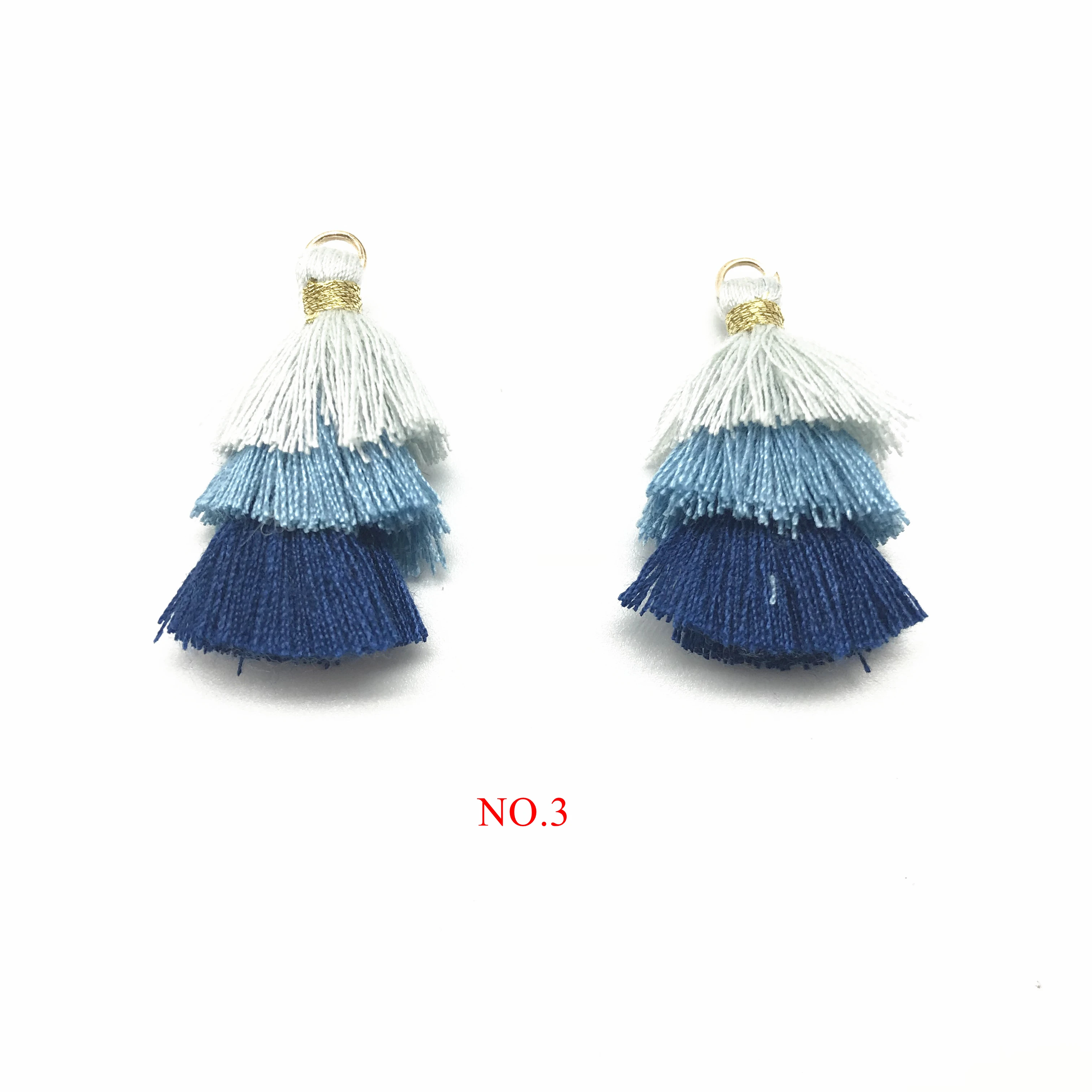 2 шт Bohochic Boho 3 слоя хлопок Красочные кисточки для изготовления ювелирных изделий Diy ювелирных изделий Аксессуары - Цвет: No.3