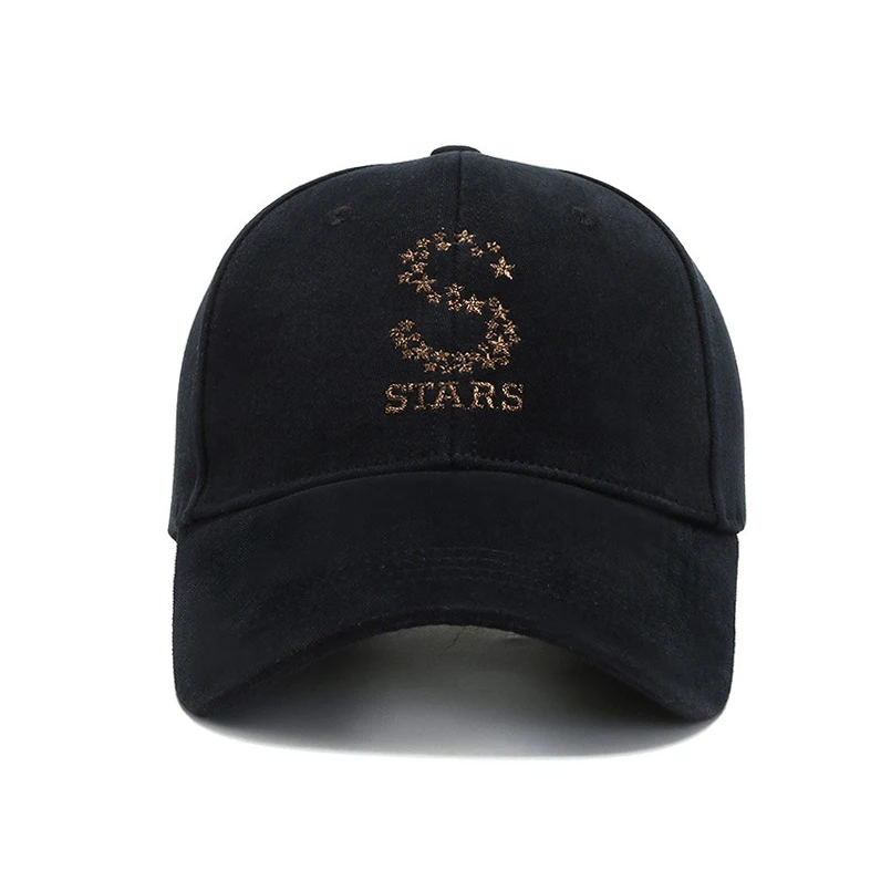 Бейсболка с вышивкой в виде звезды классическая черная или белая женская