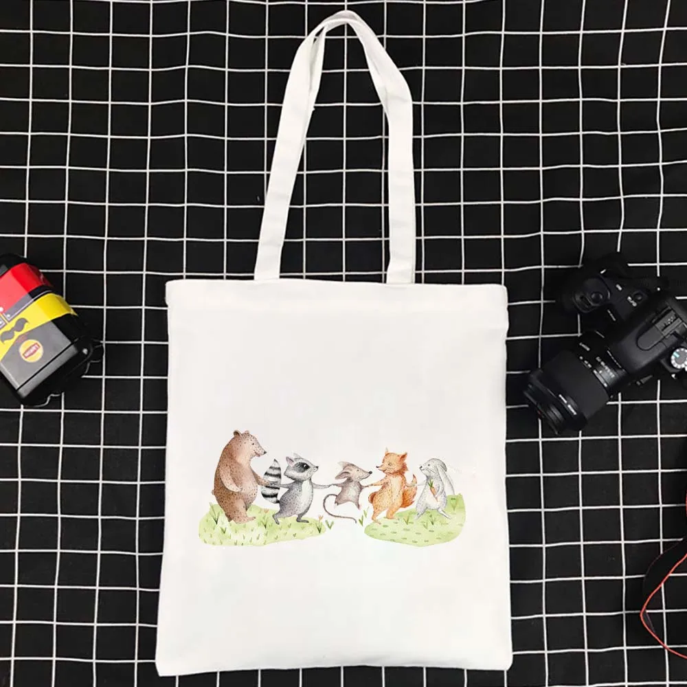 

Foldable Handbag Eco-friendly Canvas Bags Casual Shopping Bags for Women Summer Beach Bag Reusable Large Capacity Shoppers