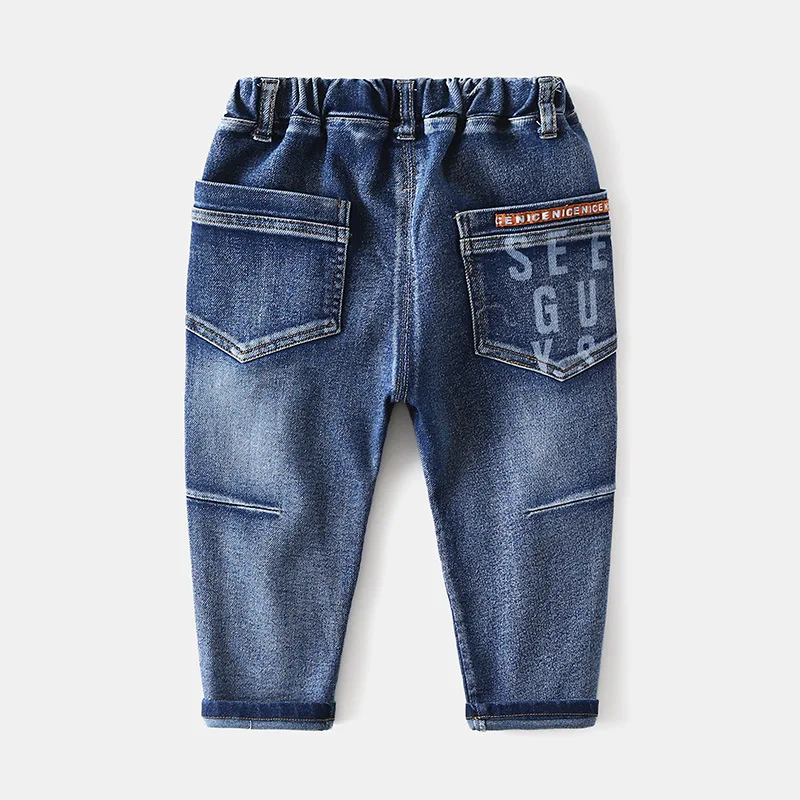 Джинсовые брюки для мальчиков и девочек модные ковбойские штаны с надписью