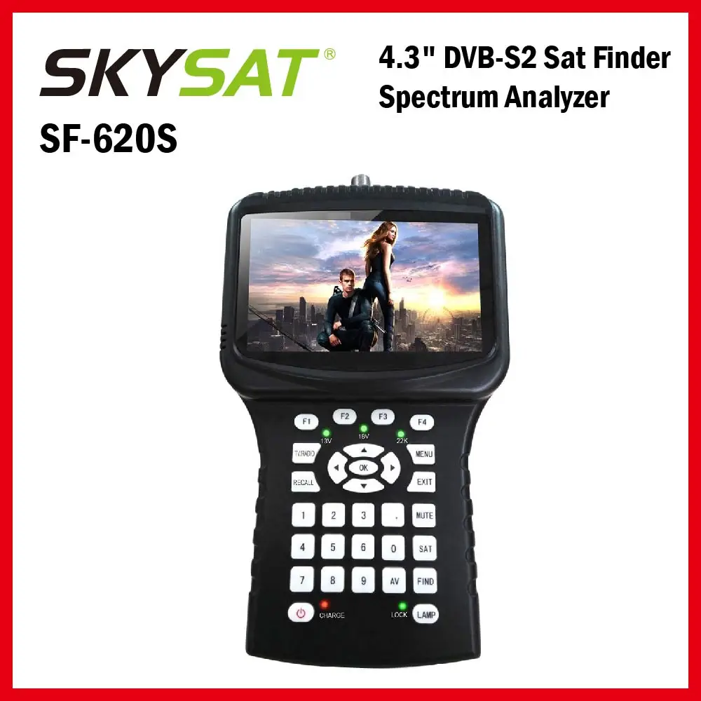 Спутниковый искатель HD Twinkler SF-620S 4,3 дюймов ЖК-экран Поддержка анализатор спектра монитор камеры cctv в CVBS DVB-S2 метр