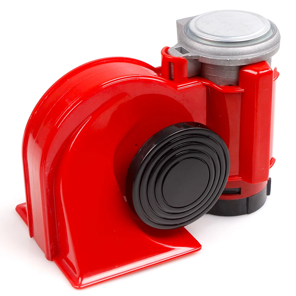 

115dB 12V Car Air Horn Red Compact Dual Tone Electric Pump Loud Siren Vehicle for Car Motorcycle Truck Bicycle BOV069