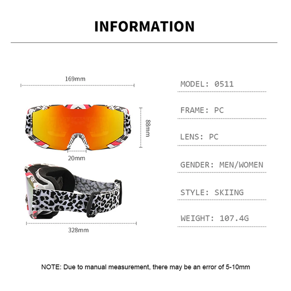 AIELBRO Ski Goggles Winter Glasses for Snowmobile Windproof Mask Snowboard Snow Skiing UV Protection | Спорт и развлечения