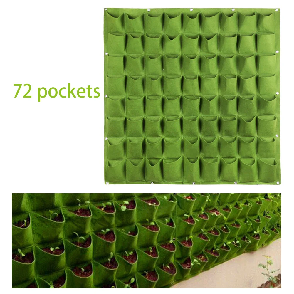 

72 кармана, вертикальные настенные мешки для выращивания растений, настенные подвесные мешки для посадки цветов, мешки для питомника, Садовые принадлежности, Jardinage Yard