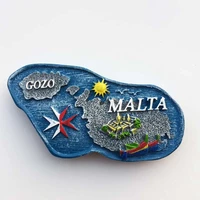 qiqipp mediterranean malta tourism commemorative painted crafts creative map magnetic fridge magnet