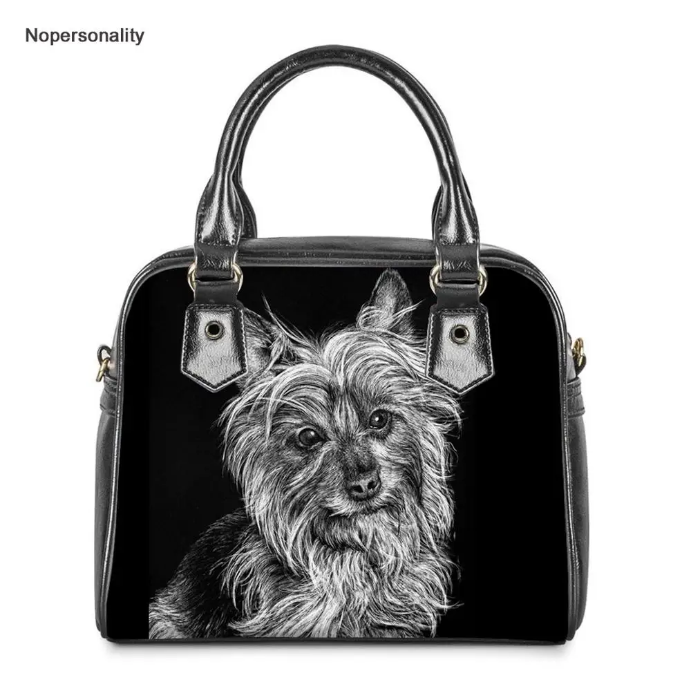 

Nopersonality милые йоркширского терьера принт Сумки из натуральной кожи сумки-шопперы для женщин повседневные кожаные сумки через плечо модные ...