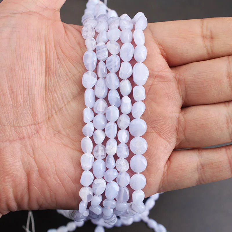 

100% Natural Irregular Stone Genuine Purple Blue Lace Agates Beads 6-8mm 15" Gravel Beads FIT Diy For Jewelry Making Wholesale