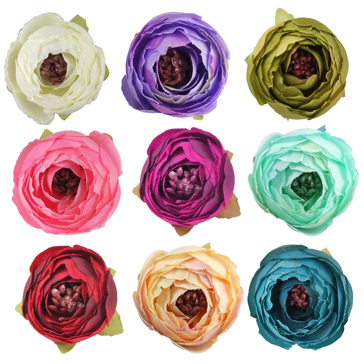 

10Pcs Artificial Flowers 3.5CM Bud Silk Camellia Head For Wedding Party Home Garden Decorations DIY Craft Wreath Christmas Gifts