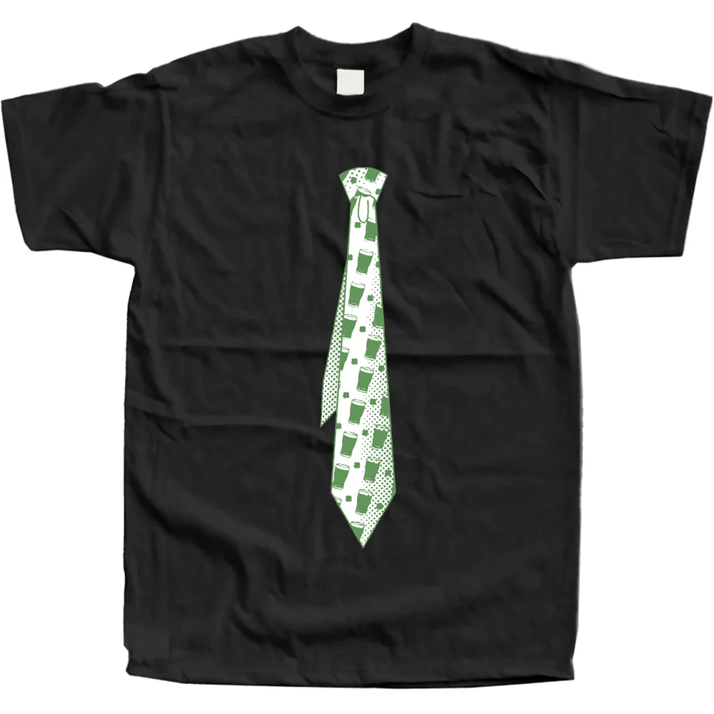 Мужские футболки с зеленым пивом фальшивым галстуком ирландским Днем Святого