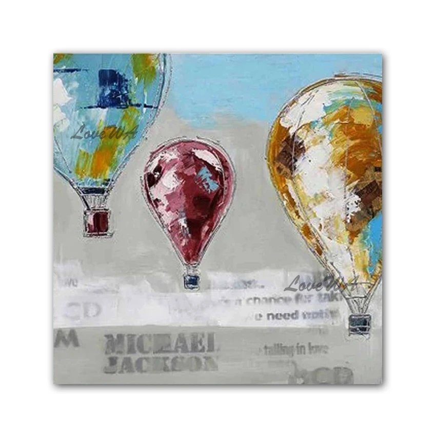 

Hot Air Balloon Oil Paintings Pictures Wall Decor Canvas Hand Drawn Cartoon Oil Paintings Wall Canvas Art For Bedroom Decor