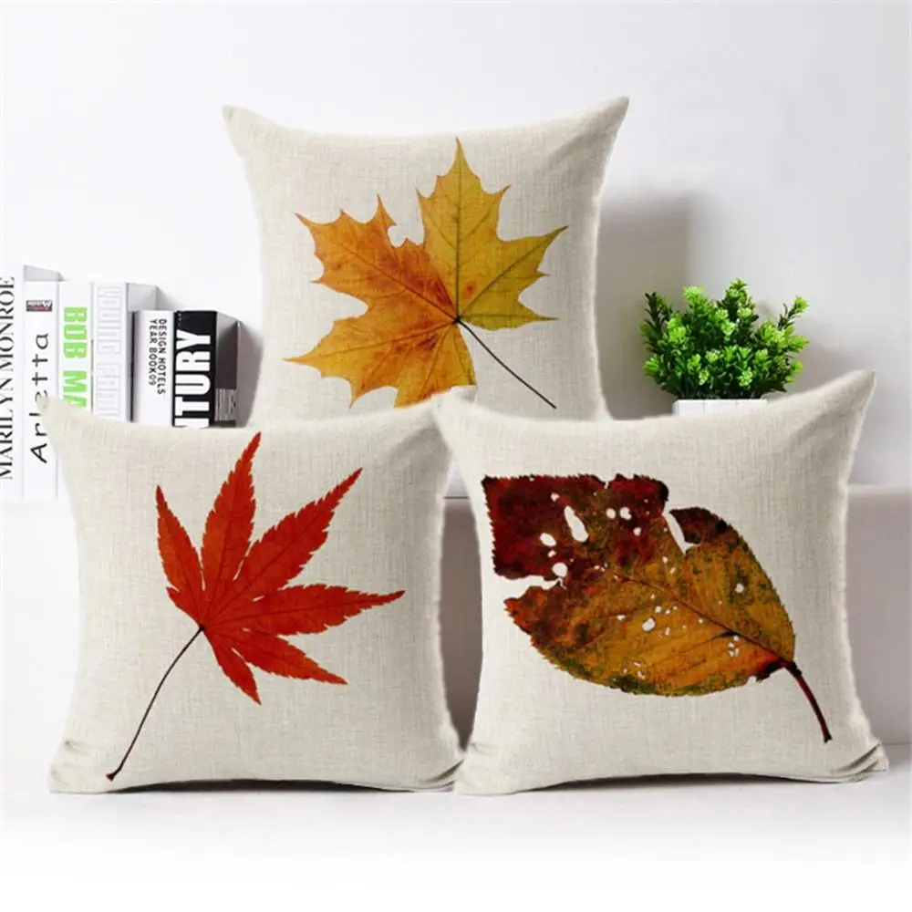 

Art Maple Leaf Cotton Linen Throw Pillow Case Car Cushion Cover Home Sofa Modern Fashion Decoration Pillowcase 45 cm x 45 cm