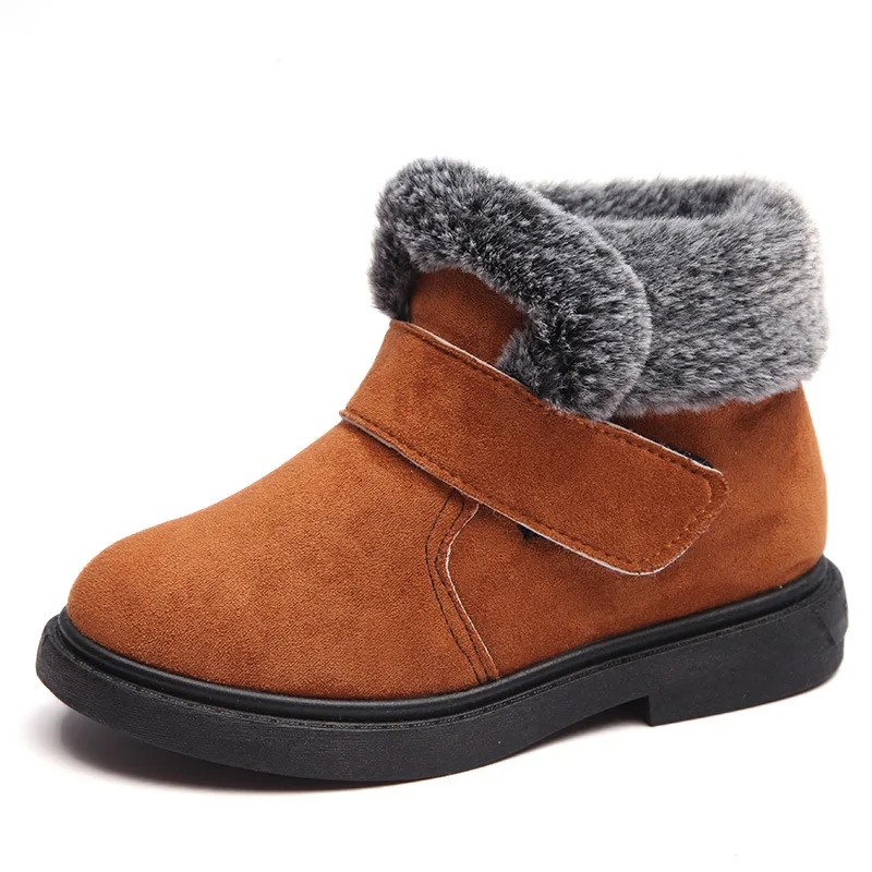 2020 детская хлопковая обувь для девочек зимние Бархатные короткие сапоги