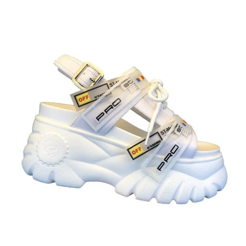 2020 летние массивные сандалии Женская обувь на танкетке 8 см Женские кожаные