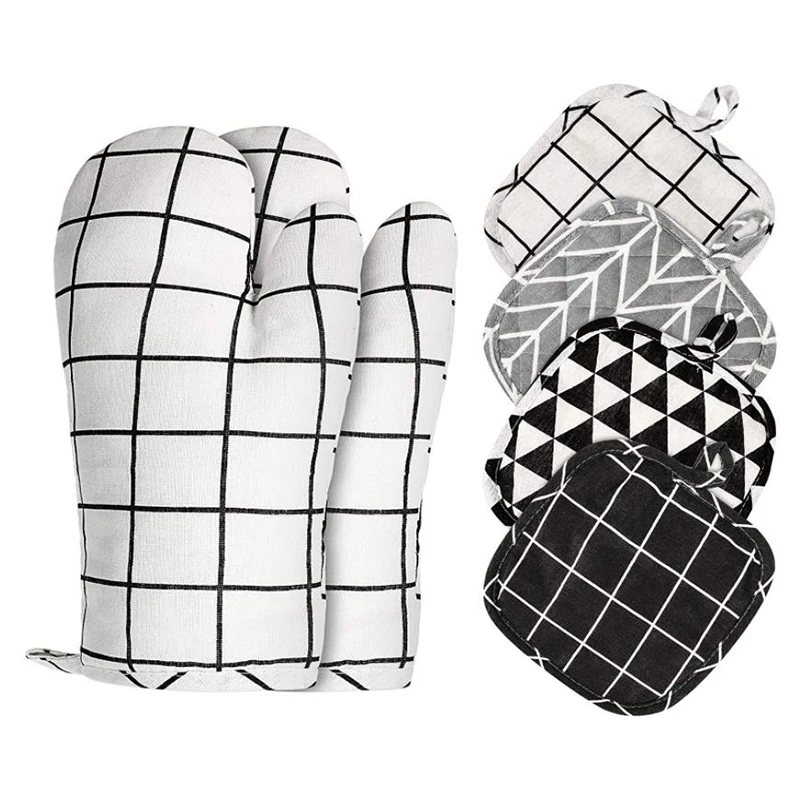 

Oven Mitts and Pot Holders Kitchen Microwave Mitts Heat Resistant Oven Mittens and Oven Hot Mitts Pad for Baking Cooking