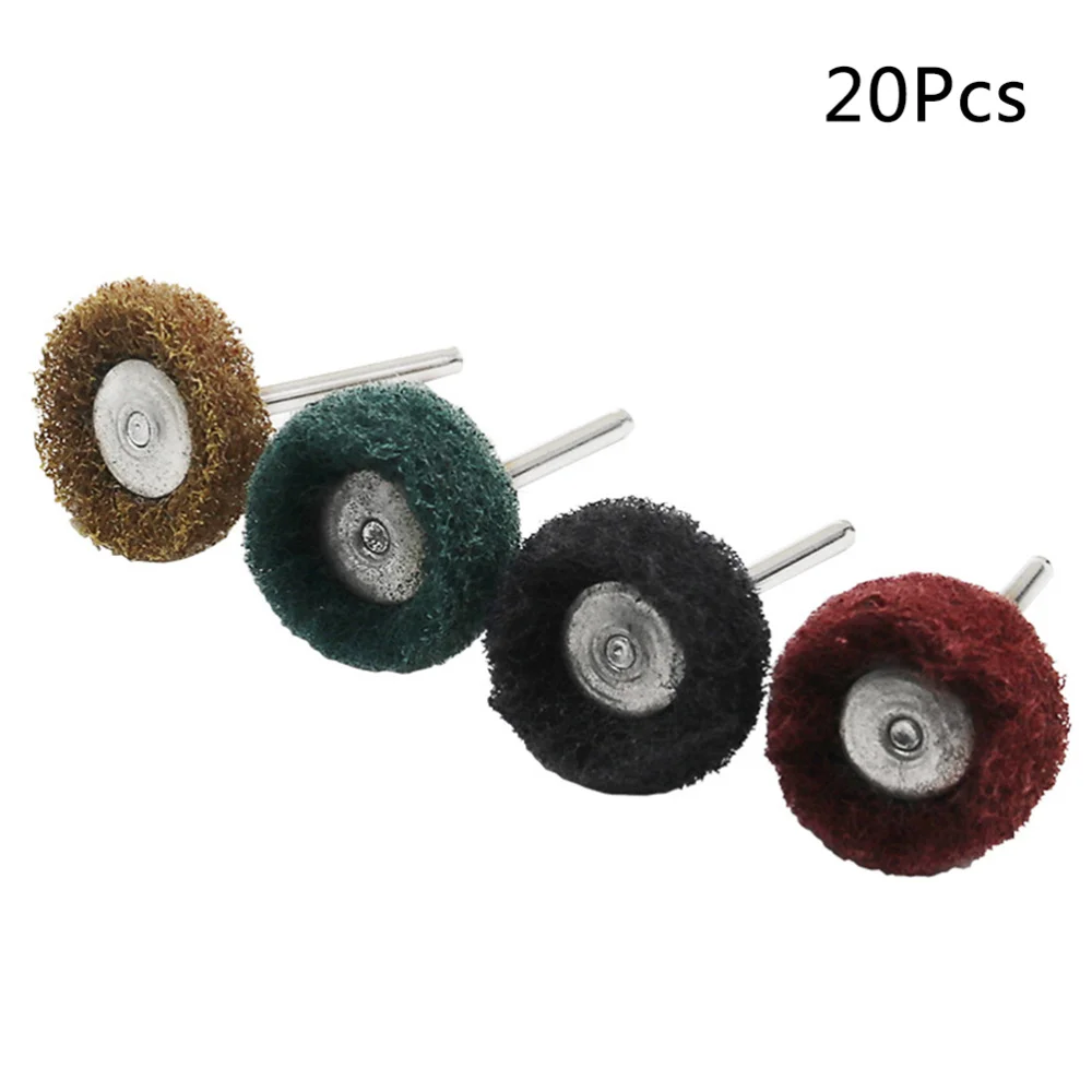 

20Pcs 3mm Abrasive Nylon Wheel Buffing Polishing Wheel Set For Rotary Tool