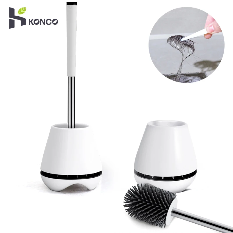 Резиновая щетка для туалета Konco с держателем чистящая бытовой очиститель пола