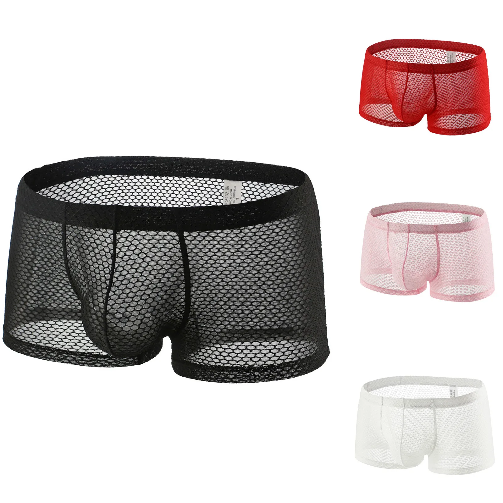 

Sexy Mesh Men's Panties Hollow G-String Boxers See Through Sexy Underwear Temptation Low-Waist Underpants Erotic Lingerie