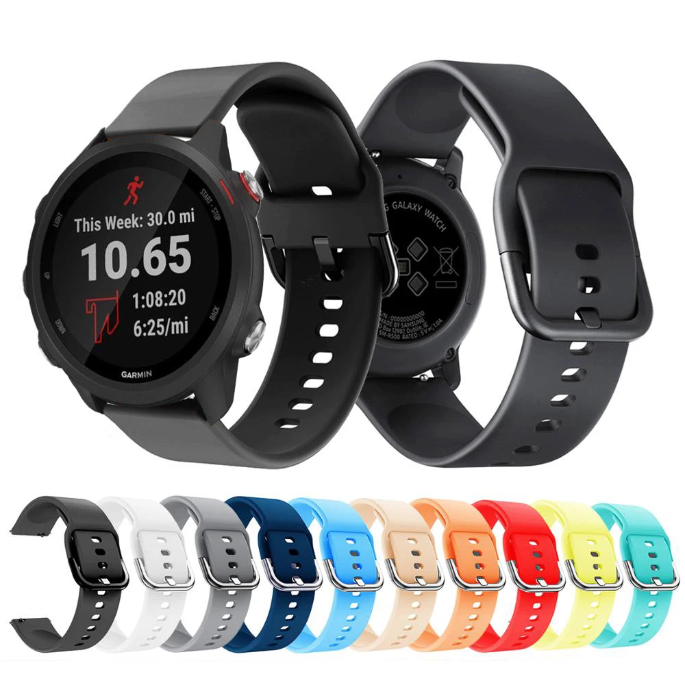20 мм спортивный силиконовый ремешок для часов Garmin Forerunner 245 245M 645 Vivoactive 3 умный