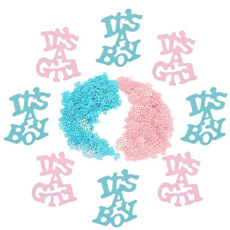 

Its a Boy or Girl Confetti Gender Reveal Party Supplies Center Table Baby Shower Decoration Sprinkles with Footprint 15g