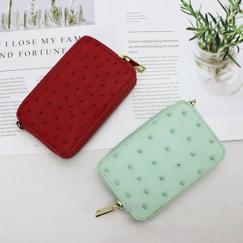 Высококачественный женский клатч из натуральной страусиной кожи новая модная