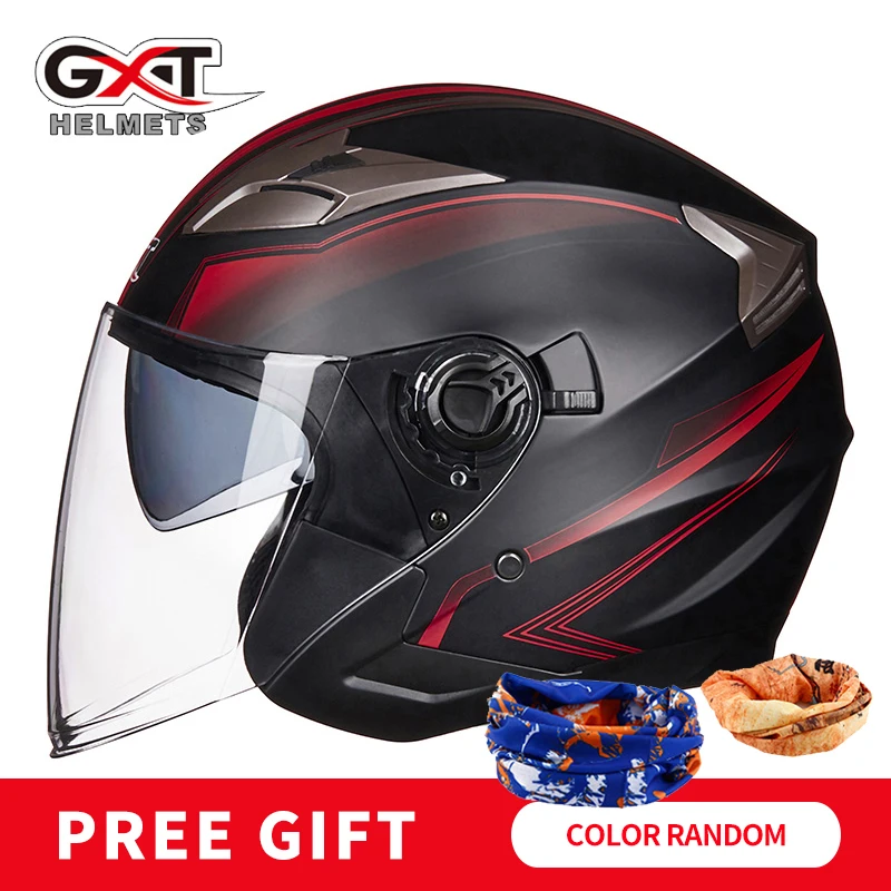 

GXT motorcycle helmet dual lens visor Moto helmet electric car helmet men and women summer scooter motorcycle helmet 708