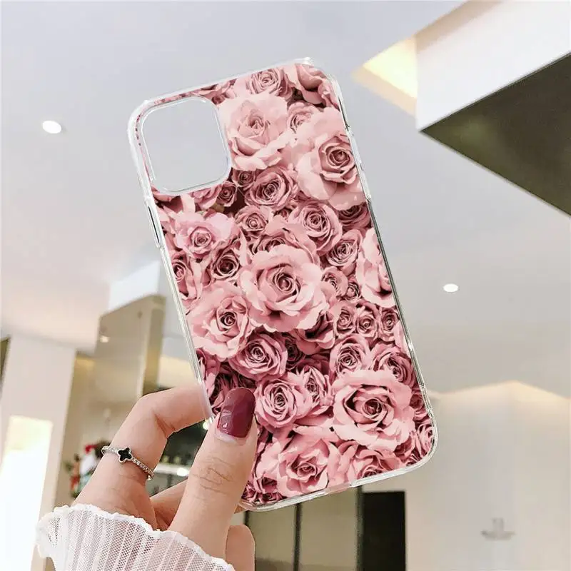 

Phone Case For iphone 12 11 8 7 6s 6 5 5s 5c se plus mini x xs xr pro max Retro cartoon artistic flower Transparent soft
