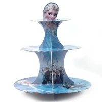 3 tier cake holder frozen queen round paper cake rack baby birthday party decorations supplies cardboard cupcake stand tool