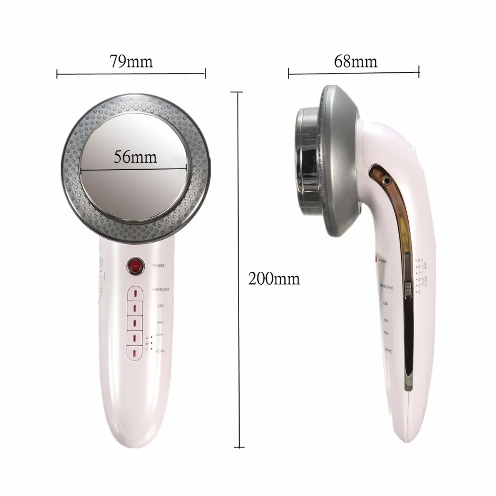 Goede 6 In 1 Ultrasone Vet Brander 1Mhz Ultrasound Body Afslanken Cellulitis Machine Facial Massager Gezicht Photon Ems Galvanische Huid Zorg