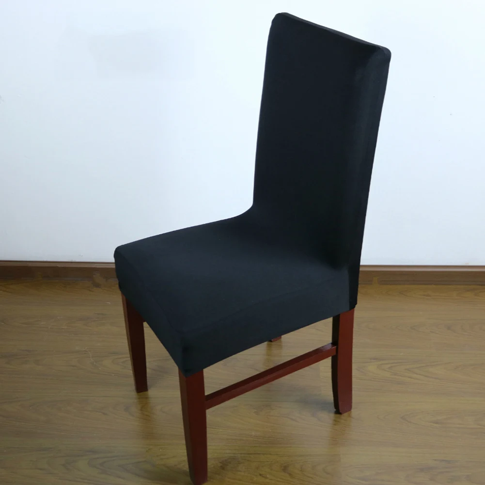 Polyester Chair Cover Black Dining Room Slipcover Removable Seat Elastic Protection For Home Supplies | Дом и сад