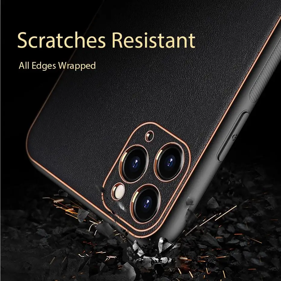 Роскошный чехол из искусственной кожи для iPhone 12 Pro Max деловой 11 SE 2020 7 8
