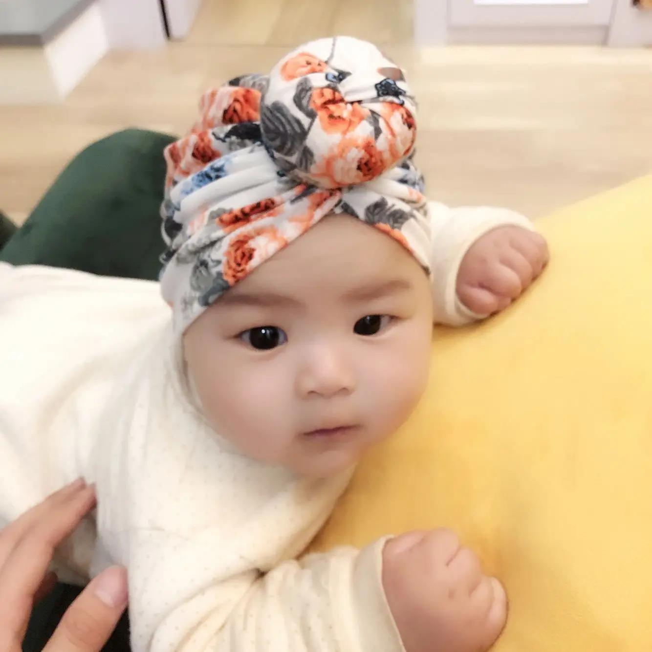 Retail Donut Baby Hat Boho Style Newborn Elastic Cotton Flower Beanie Caps Childs Multicolor Girl Boy Turban Hats | Детская одежда и