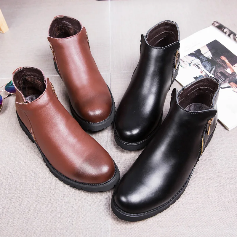 Роскошная брендовая зимняя обувь мужские мотоциклетные ботинки уличные теплые