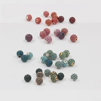 5pcs lot wholesale red crystal cz round beads for jewelry making diy copper spacer beads bracelet necklace jewelry accessories