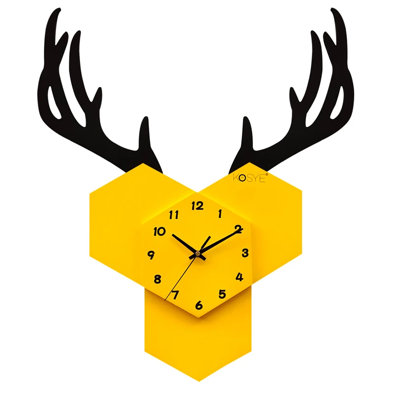 Deer Large Wall Clocks Creative Living Room Mute Home Nordic Reloj Mural Decorativo Simple Decoration AA50WC | Дом и сад