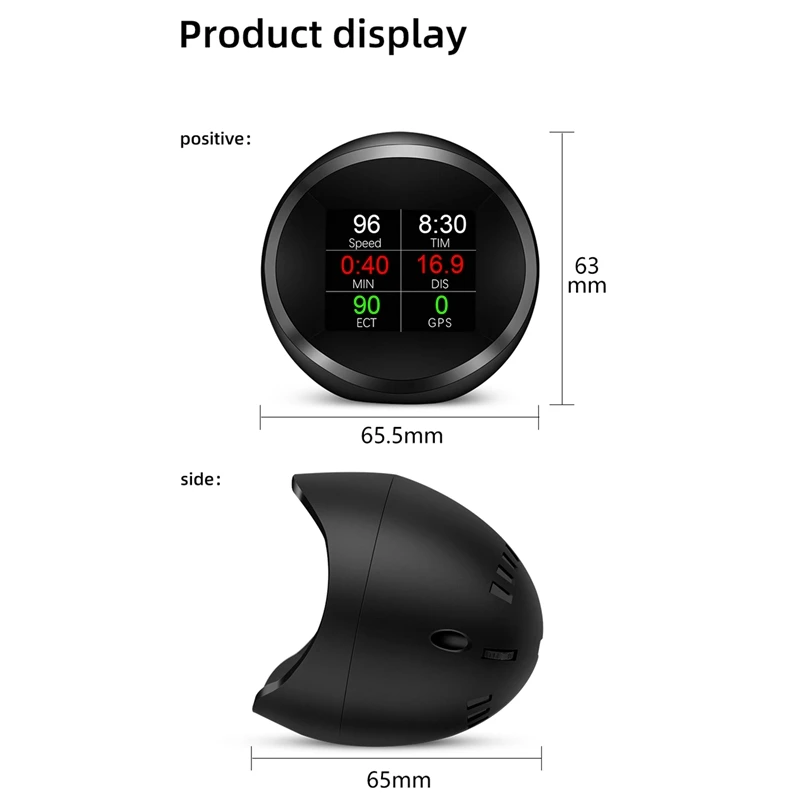 

Car Smart Digital Meter Head-Up Display OBD2 HUD GPS Speeeter Overspeed Warning Oil Water Temp
