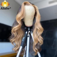 brown honey blonde color body wave human hair wigs 13x4 lace front wig transparent remy hair lace closure wig for black women