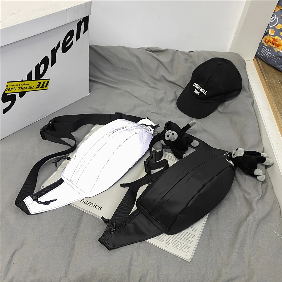 

Unisex Reflection Sports Running Waist Bag Simple Men's Chest Bag Lightweight Banana Bags for Men Fanny Pack 2021 Man Belt Pouch