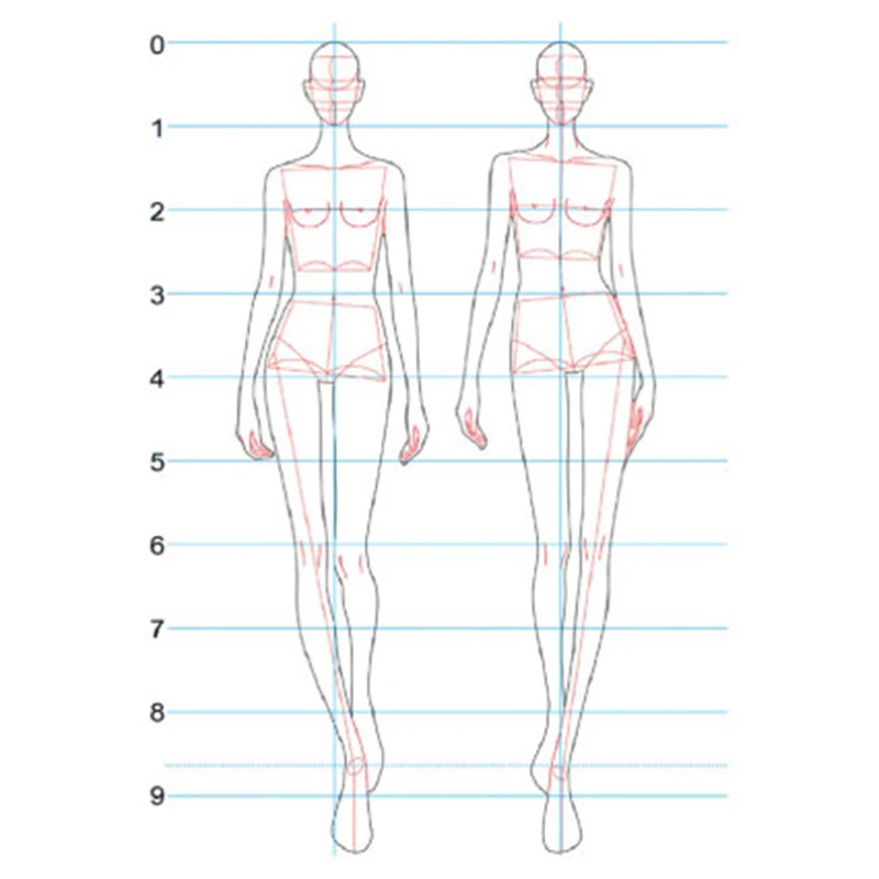 

3pcs Design Ruler Fashion Ruler Fashion Line Drawing Human Dynamic Template for Cloth Rendering