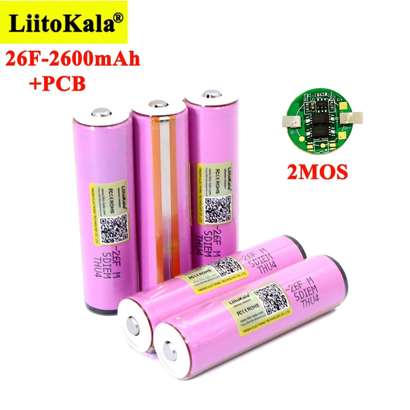

Liitokala Protected Original 18650 ICR18650-26FM 2600mAh Li-ion 3.7v Battery With PCB For Flashlight batteries