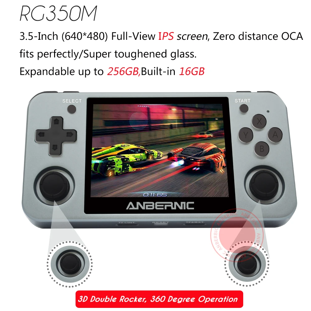 RG351M ANBERNIC Ретро игра RG350M видеоигры игровая консоль ps1 64bit opendingux 3 5 дюйма 2500 + игры RG351