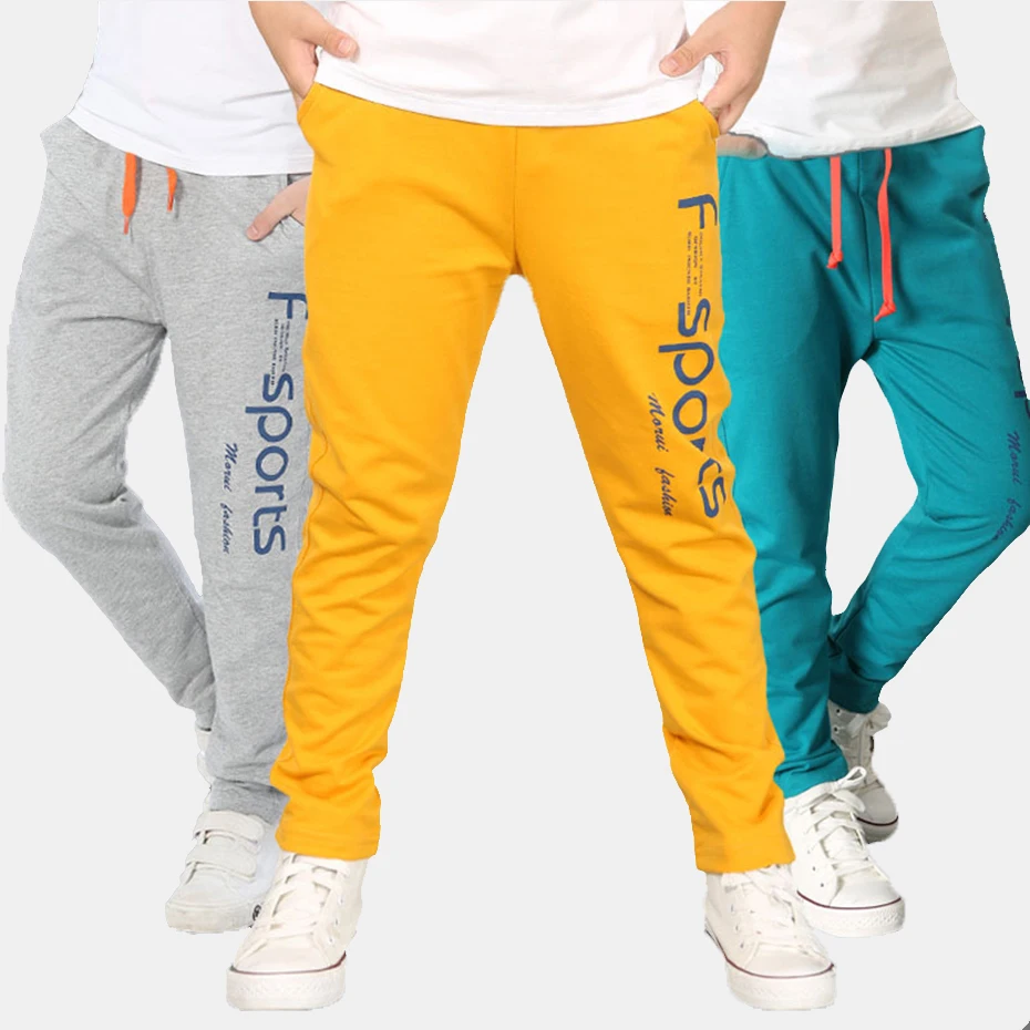 Брюки для мальчиков-подростков хлопковые спортивные штаны повседневная одежда