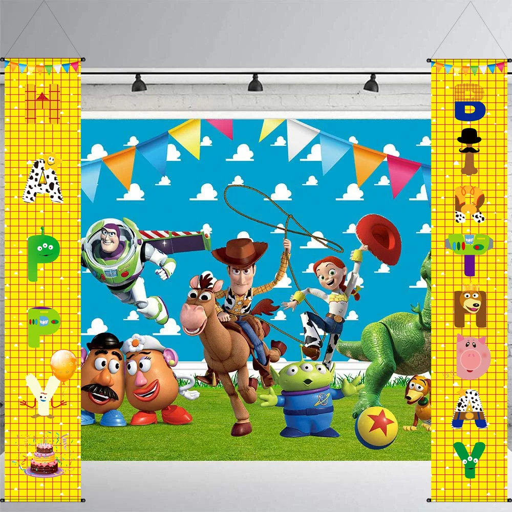 

Toy Inspired Story Happy Birthday Porch Sign, Birthday Banner Door Sign Decorations for Kids Bday 1st 2nd 3rd 6th Party Supplies