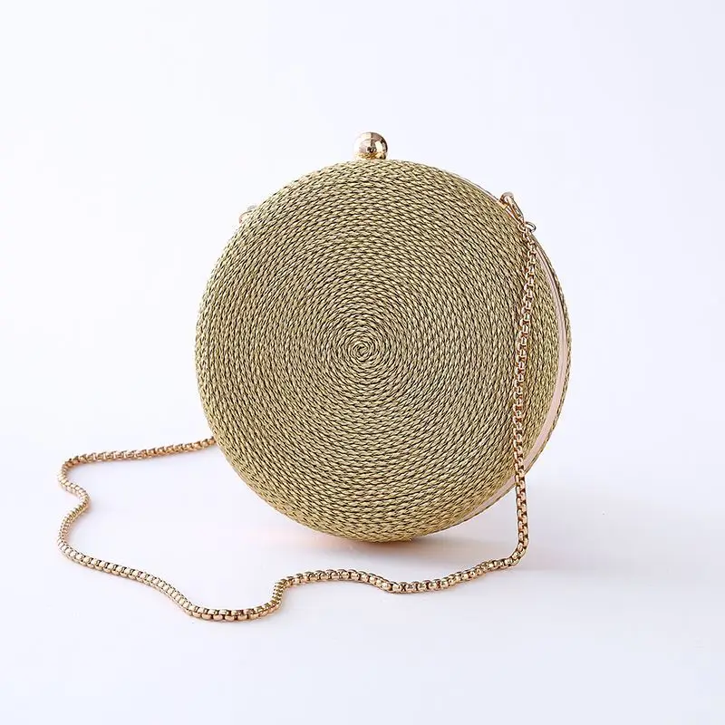 

Hot style PU woven snail round bag banquet lady bag evening bag oblique across the chain hand bag