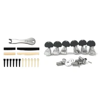 1 set guitar bridge pins puller pulling remover extractor tool 1 set guitar string tuning key pegsmachine head knobs