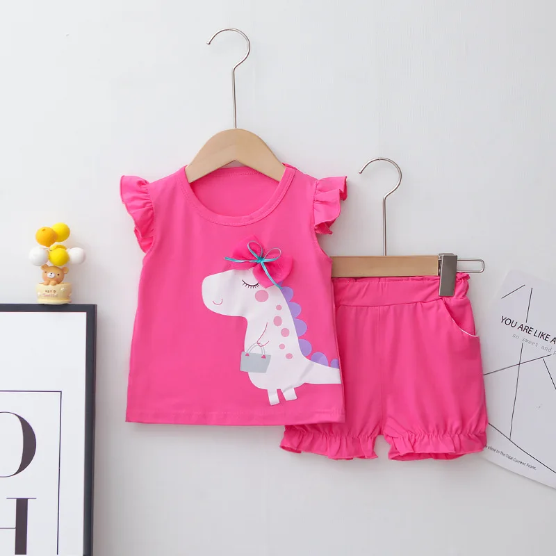 

Babicolor Baby Summer Set Newborn Kids Girls Cute Outfits Cotton T-shirt+shorts 2pcs Infant Girls Party Clothing Set For 1-4Y