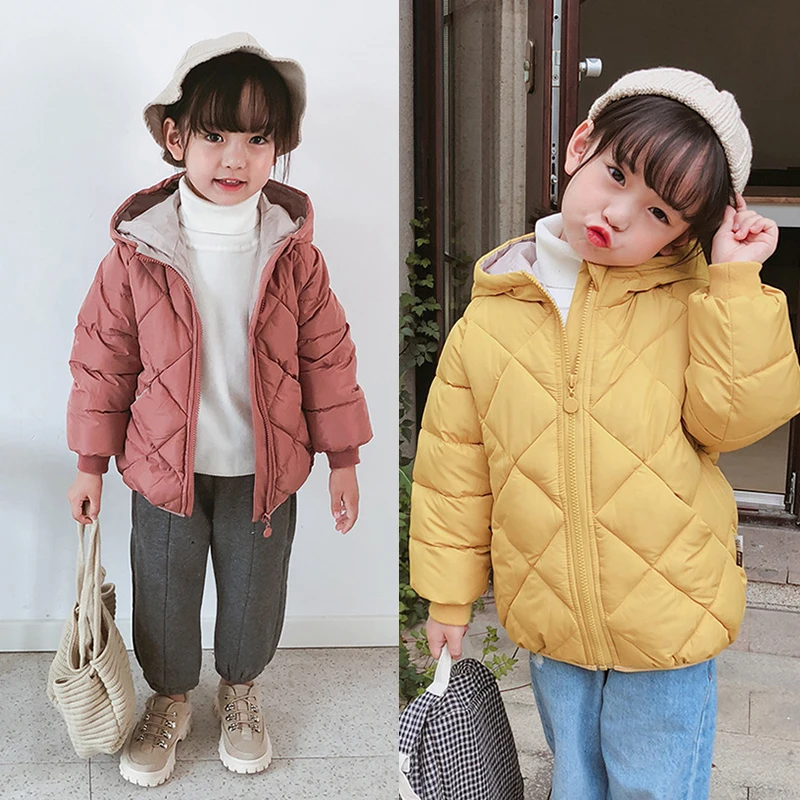 2020 Kids Girls Boys Autumn Winter Jackets Coat New Children Down Padded Baby Jacket Plus Velvet Warm Cotton Jacket Boy Clothes