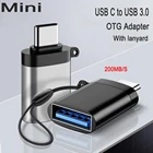 Адаптер OTG Type C на USB C, адаптер USB C, аксессуары для телефонов USBC, мигающие адаптеры OTG Tipo C для ноутбука Samsung S20 Note 10 Plus
