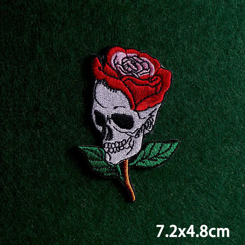 2 шт./Лот Панк хиппи байкерские вышитые нашивки для одежды Череп Призрак Скелет
