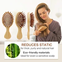 premium wooden bamboo hair brush improve hair growth wood hairbrush prevent hair loss comb bamboo comb teeth hair healthy care