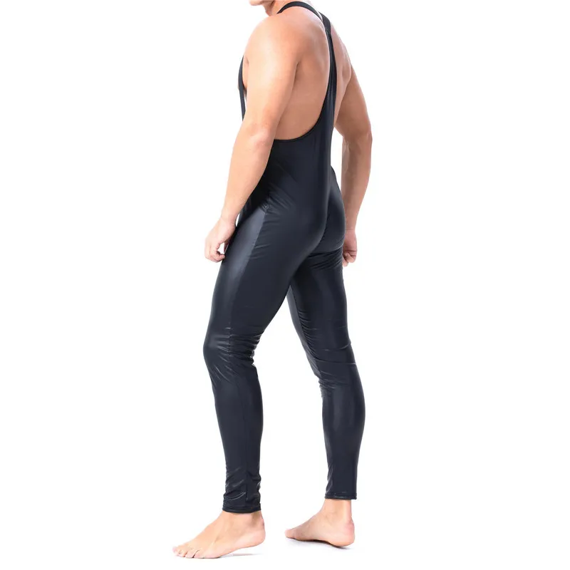 Мужское нижнее белье из искусственной кожи комбинезоны цельный комбинезон для